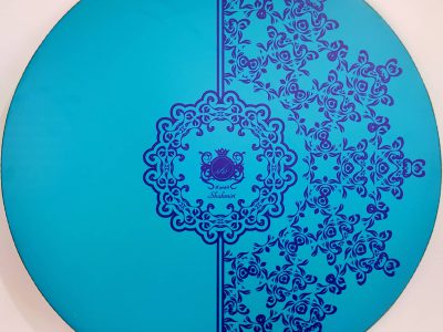 دف شهمیری اسلیمی آبی
